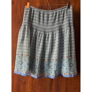 Max Studio Women's A-Line Knee Length Skirt Blue Geometric Size S
